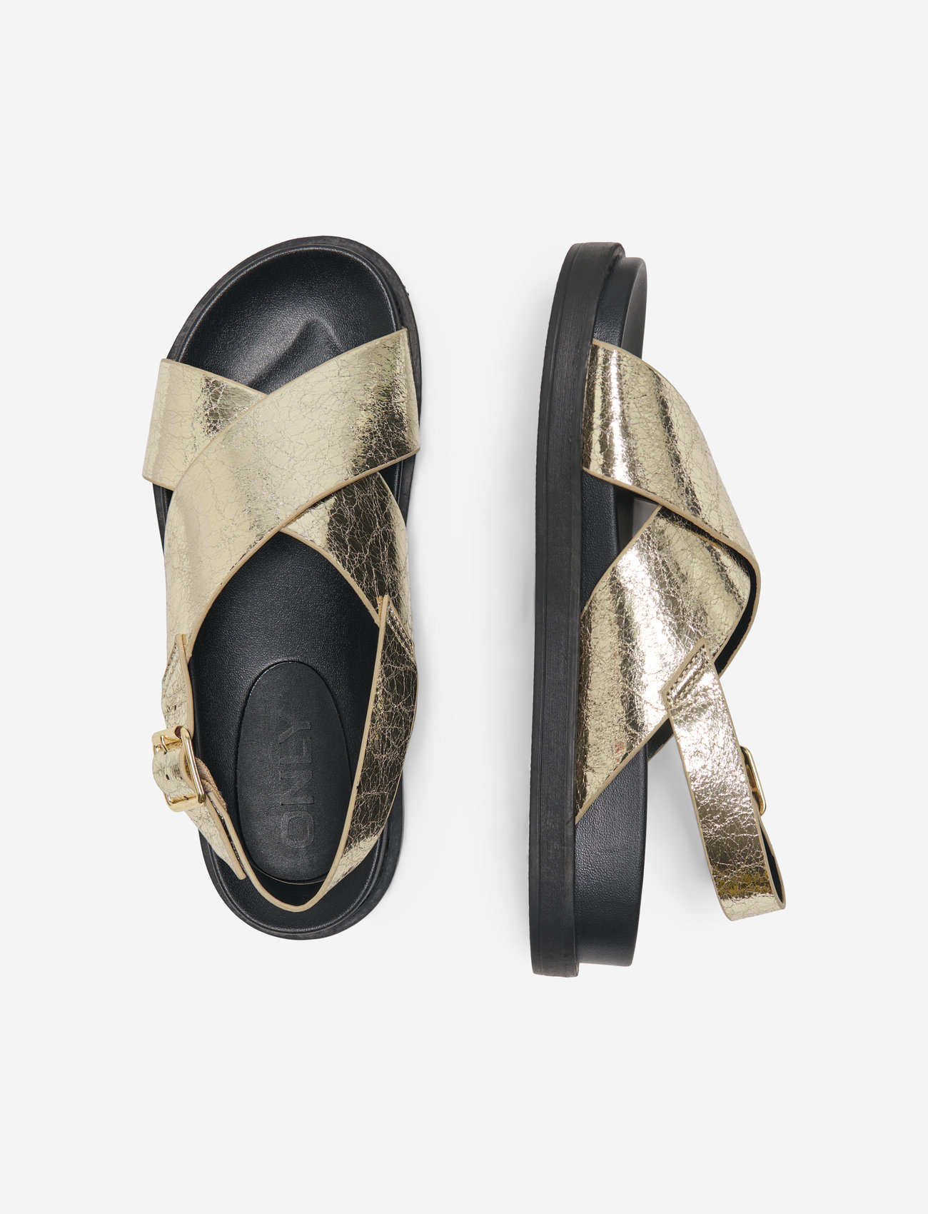 ONLY Onlminnie-2 Pu Slingback Sandal Noos, 37, Gold, Sandaler > Flade Sandals, Dame