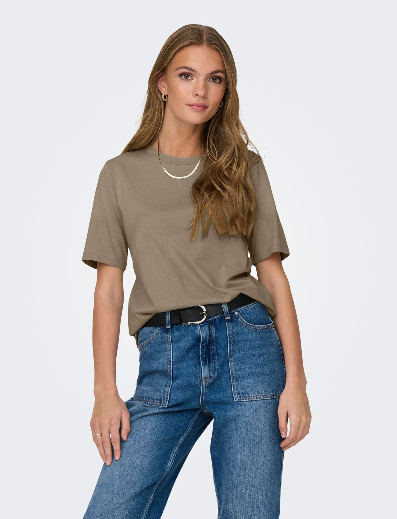 ONLY Onlonly S/S Tee Jrs Noos, L, Brown, T-Shirts & Toppe > Kortærmede, Dame