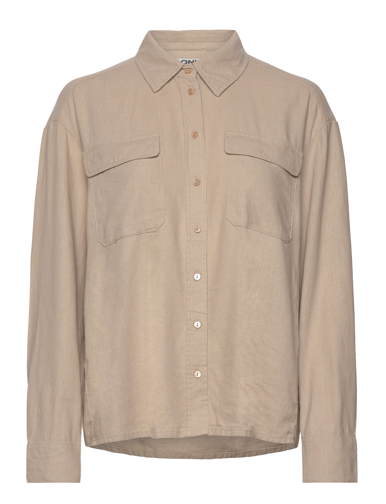 Onlcaro L/S Ovs Linen Bl Shirt Cc Pnt Grey ONLY