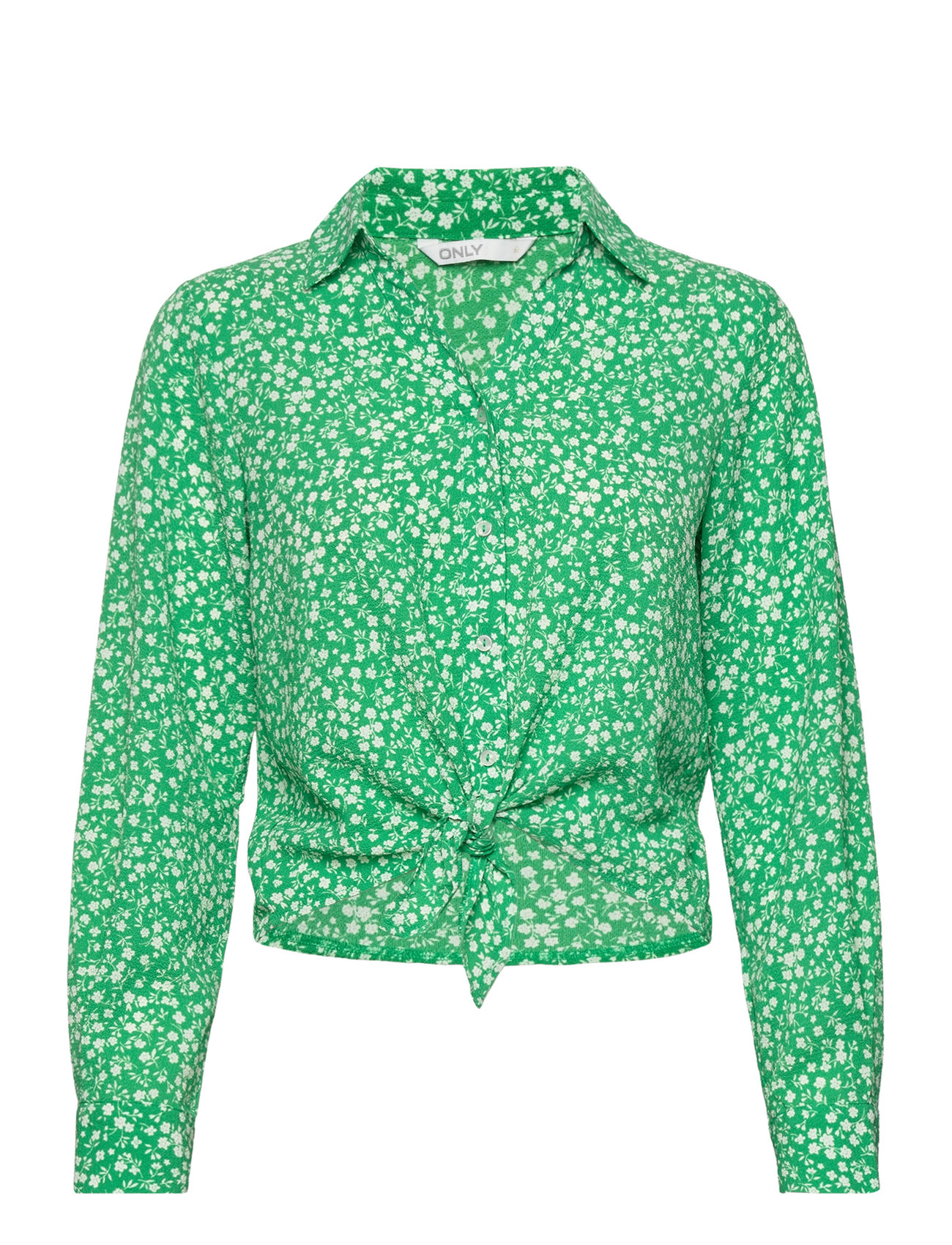 Onlnova Lux L/S Knot Shirt Aop Ptm Green ONLY
