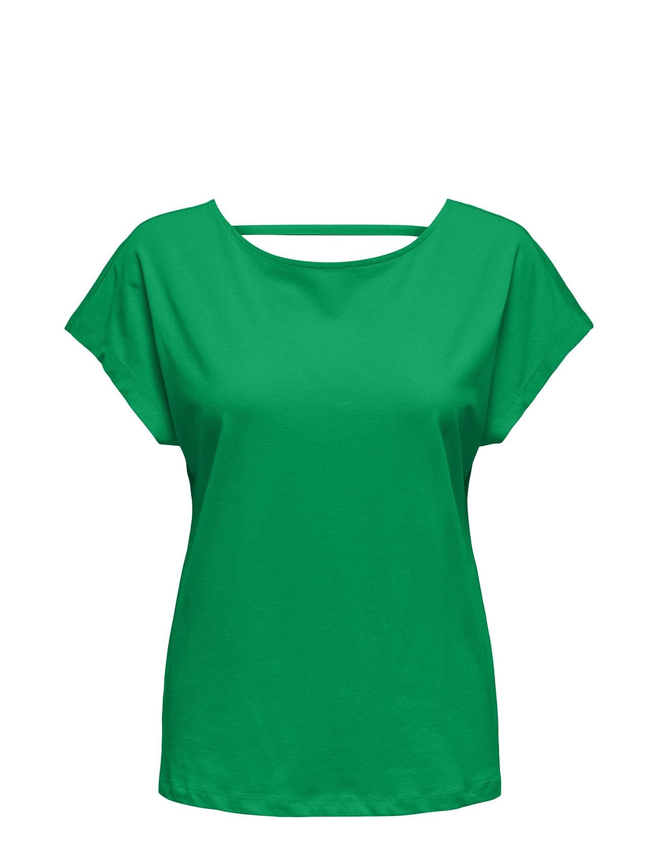 Onlmay Life S/S Open Back Top Box Jrs Tops T-shirts & Tops Short-sleeved Green ONLY