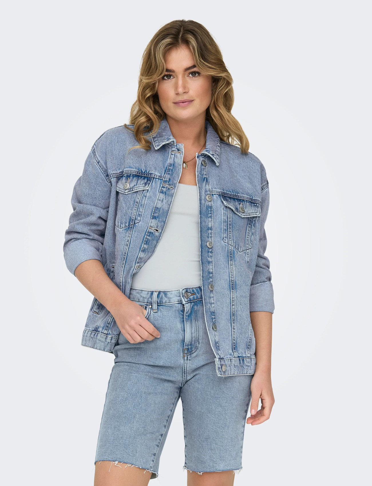 ONLY Onlocean L/S Oversize Jkt Dnm Noos, M, Blue, Jakker > Denim, Dame