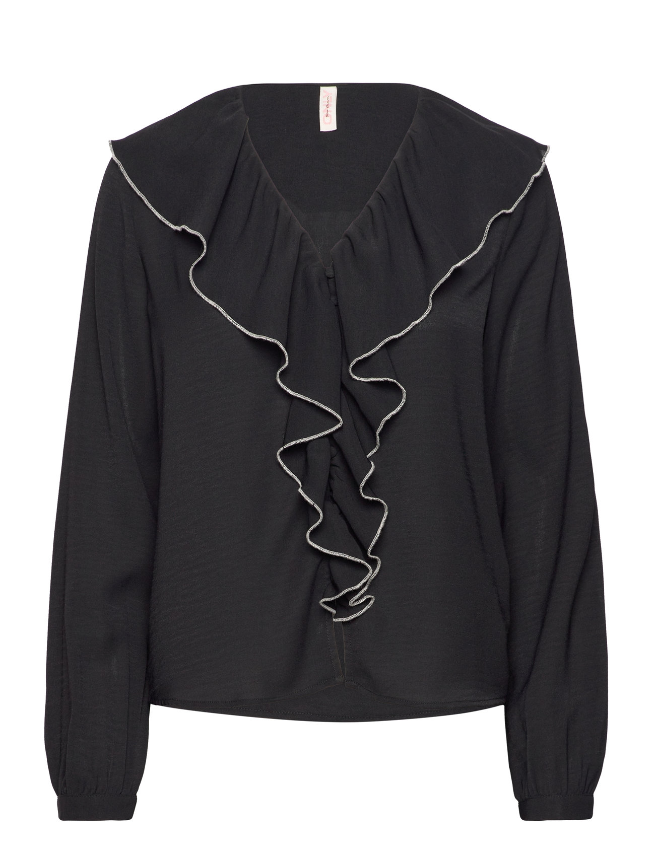 ONLY Onllise V-neck Contrast - Frill Långärmade Wvn Shirt blusar