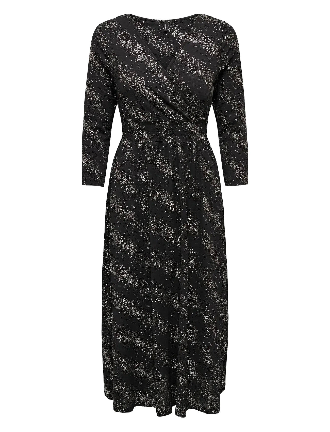 Onlnew Pella L/S Foil Wrap Dress Jrs Black ONLY 127025