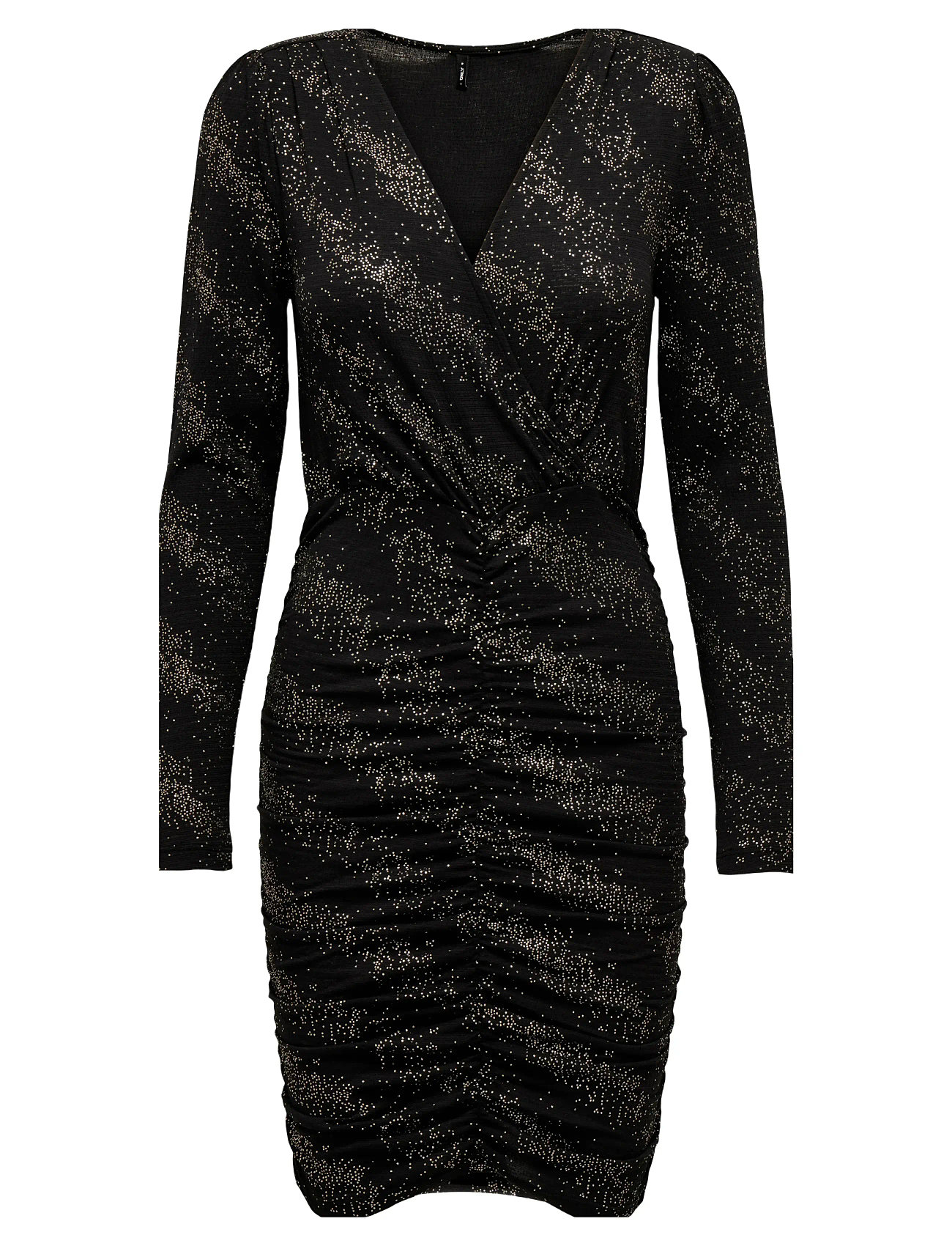 Onlnew Pella L/S Wrap Foil Dress Jrs Kort Kjole Black ONLY