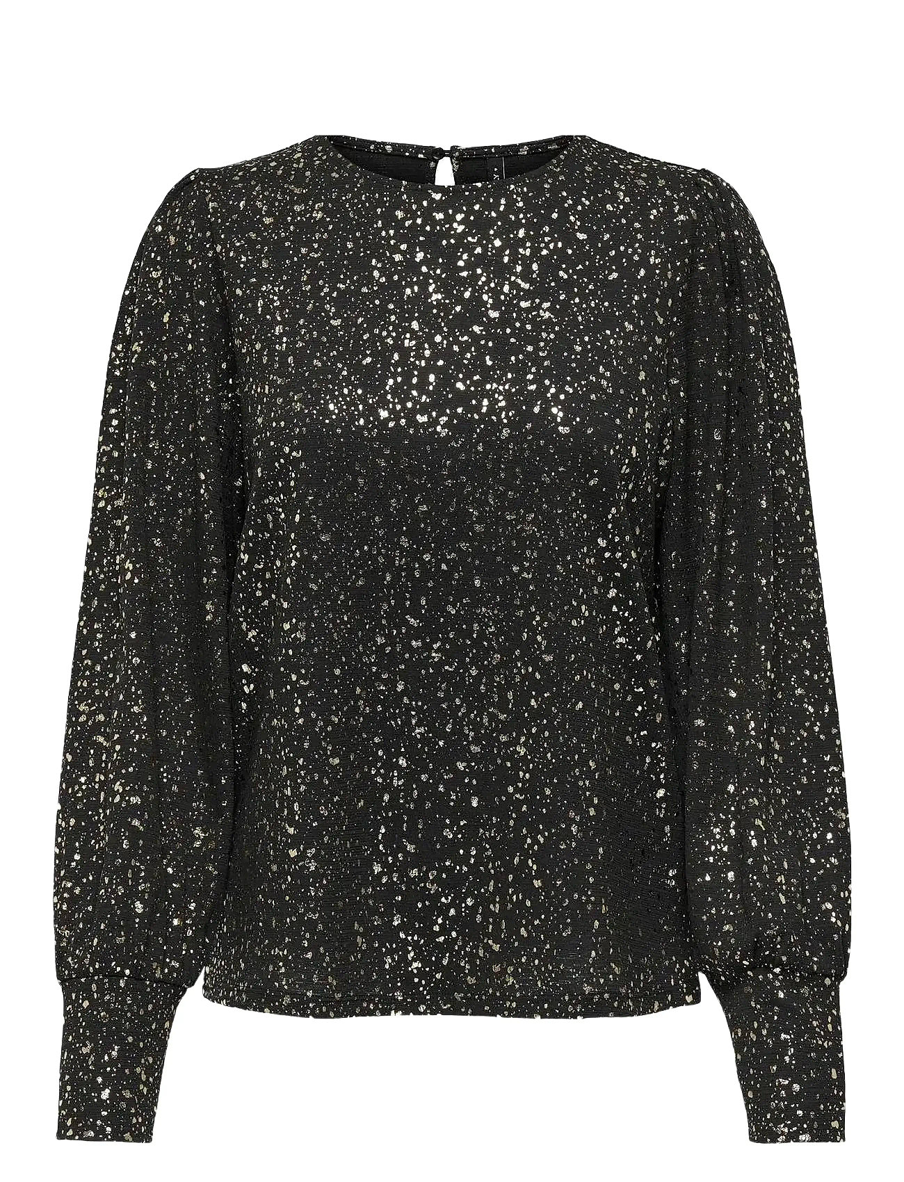 Onlpella L/S Foil Puff Top Jrs Black ONLY