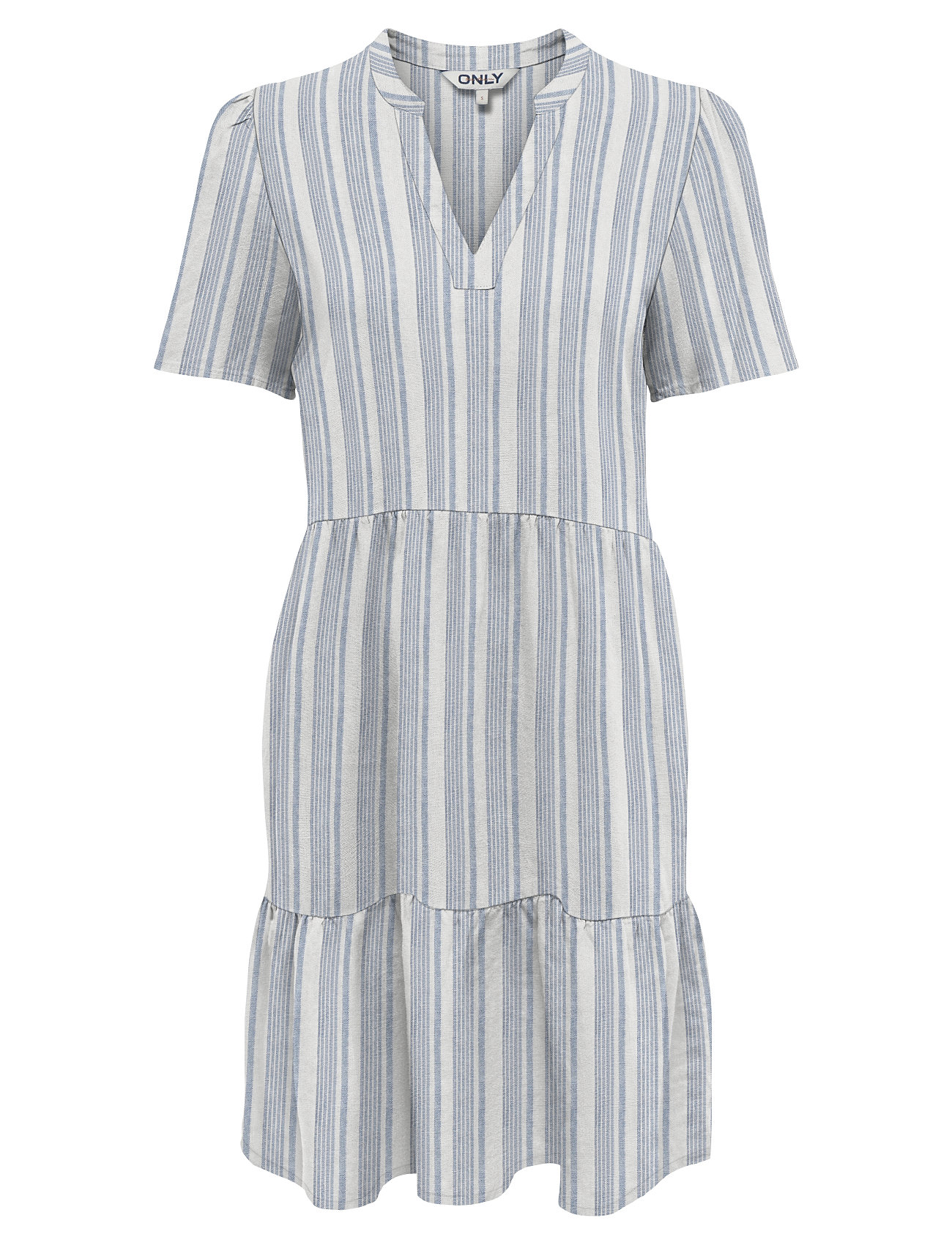 Onltiri-Caro S/S V-Neck Lin Dress Cc Pnt Kort Kjole Blue ONLY