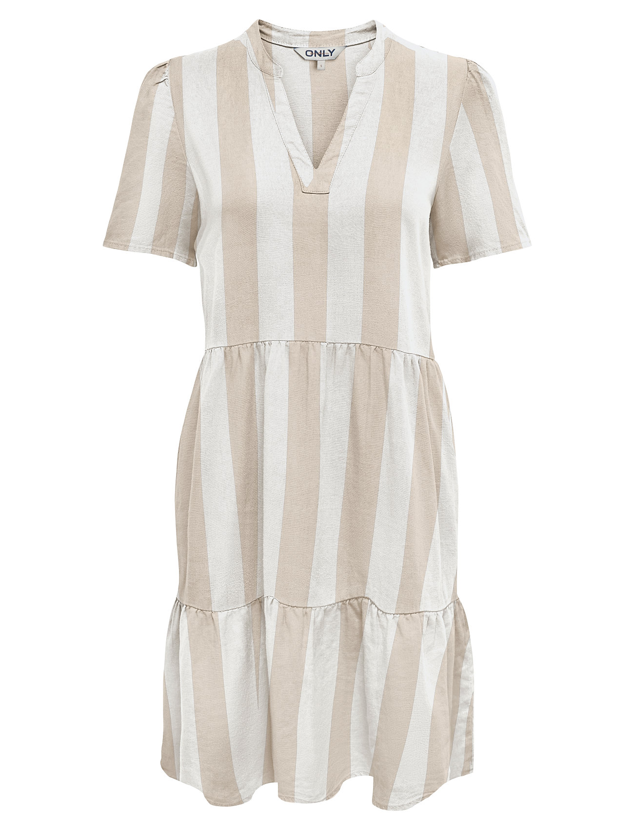 Onltiri-Caro S/S V-Neck Lin Dress Cc Pnt Kort Kjole Beige ONLY