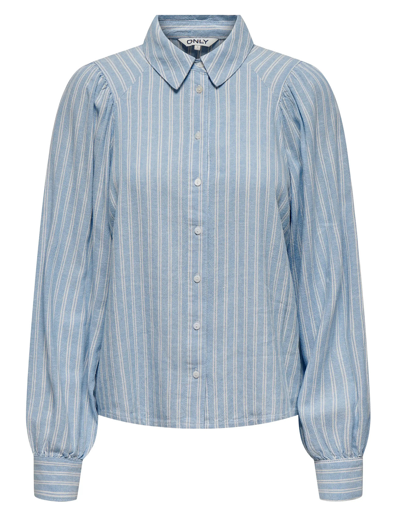 Onlcaro L/S Linen Bl Puff Shirt Cc Pnt Blue ONLY