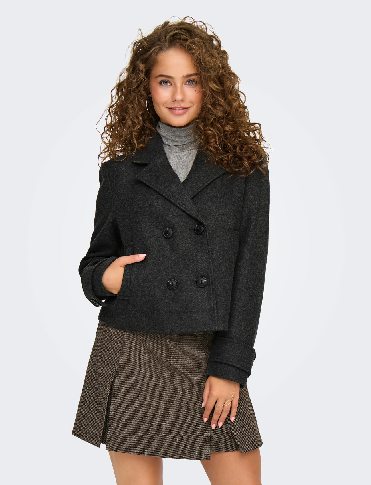 ジャケット・アウター L'AUBEBLANC Constructive Wool Short Coat Constructive Wool Short coat – L'AUBE BLANC