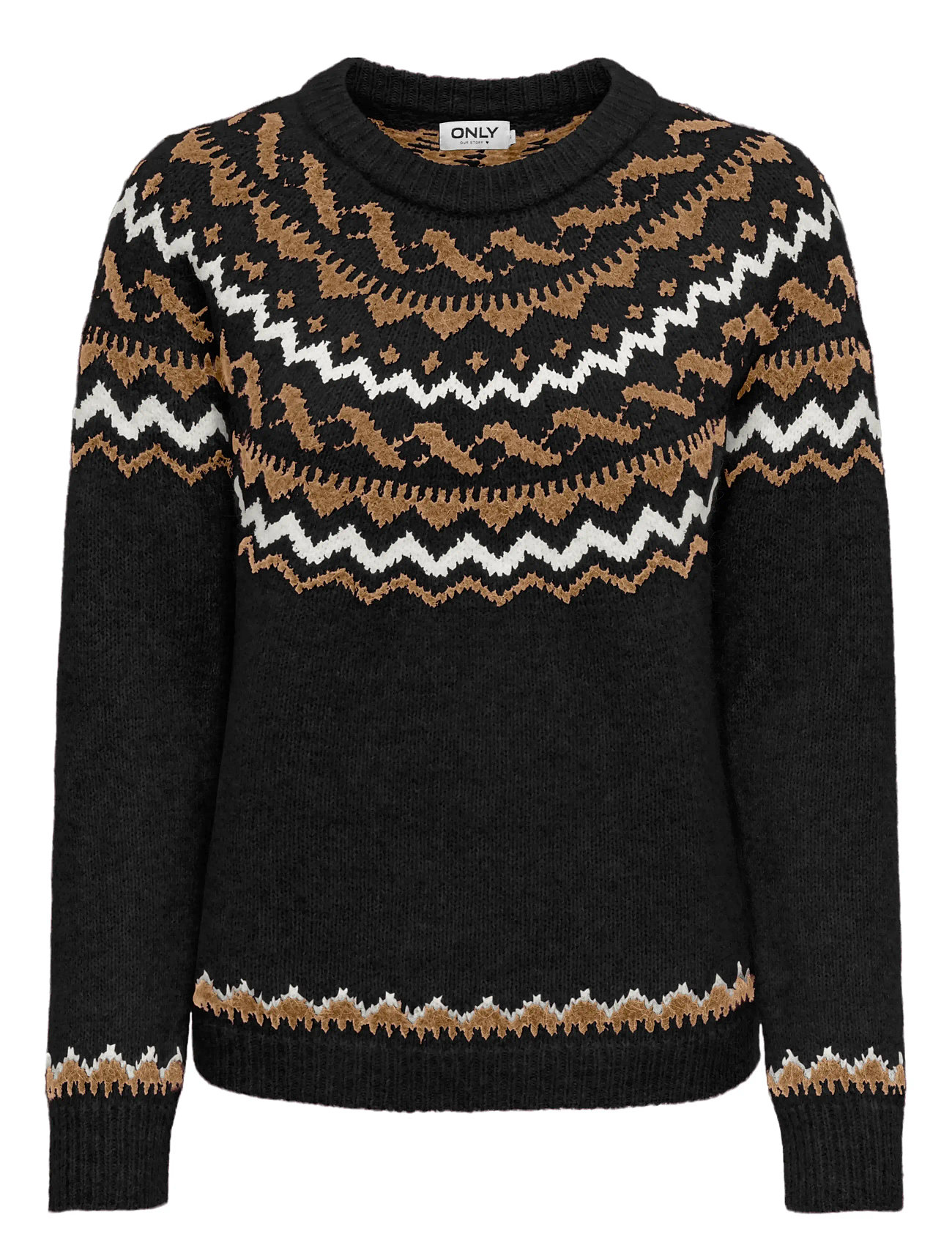 Onlisle Life Ls O-Neck Cc Knt Black ONLY