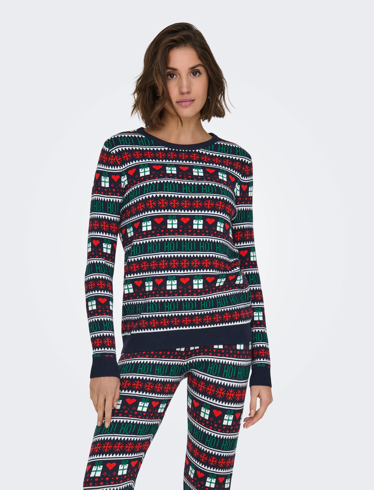 ONLY Onlxmas Present Ls O-Neck Knt, S, Navy, Strik > Trøjer, Dame