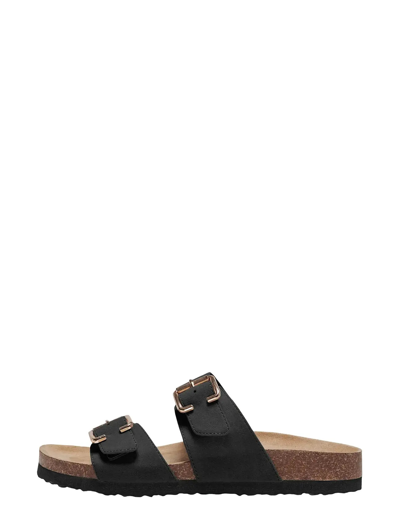 ONLY Onlmaxi-13 Pu Strap Buckle Sandal, 39, Black, Sandaler > Flade Sandals, Dame