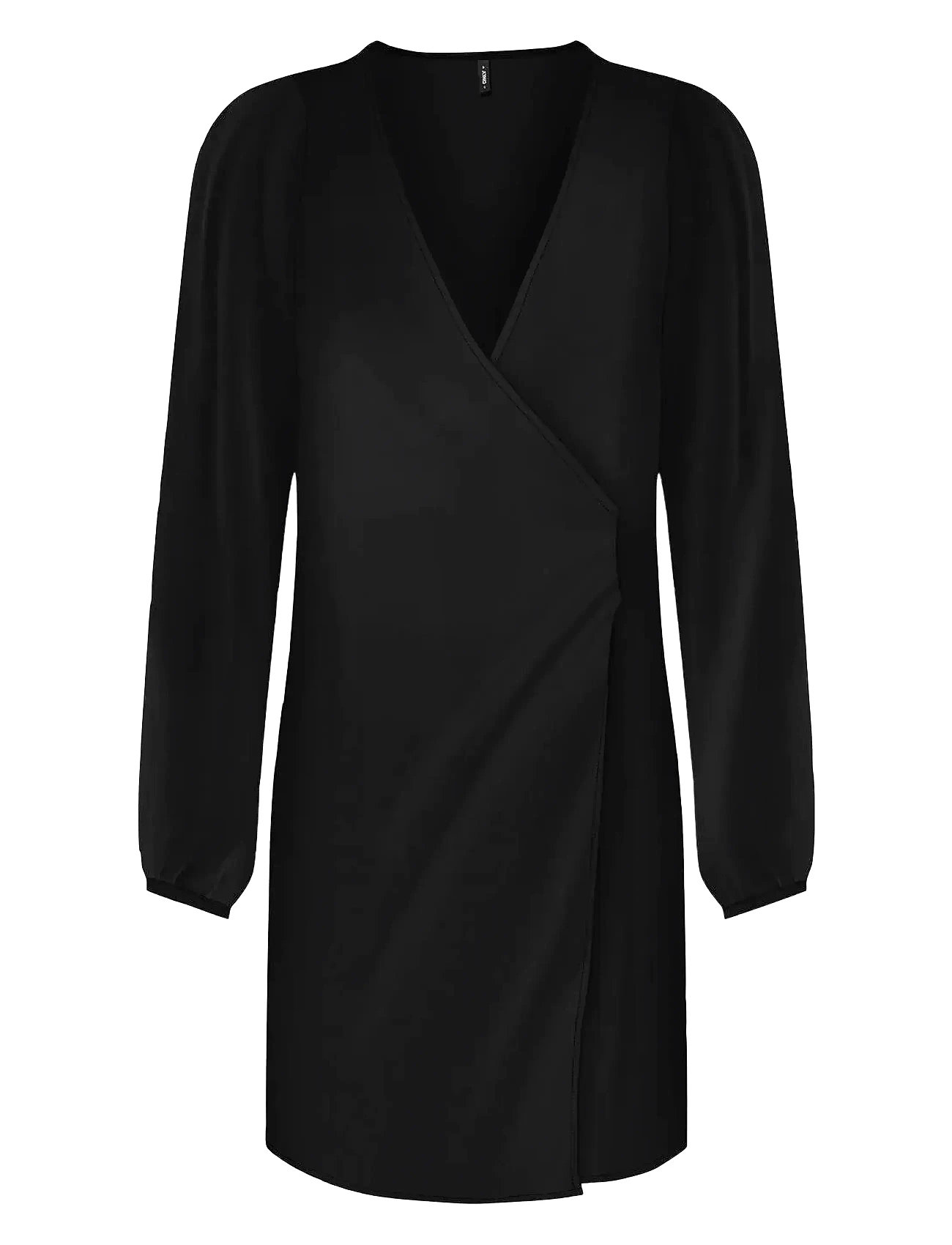 Onlalma Life Vis L/S Gina Dress Solid Kort Kjole Black ONLY