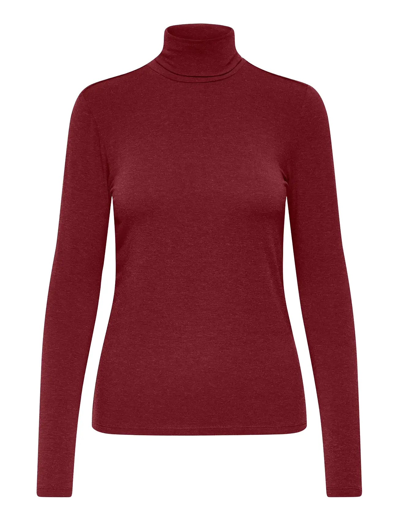 ONLY Onlsia L/S Roll Neck Top Box Jrs, XS, Burgundy, T-Shirts & Toppe > Langærmede, Dame