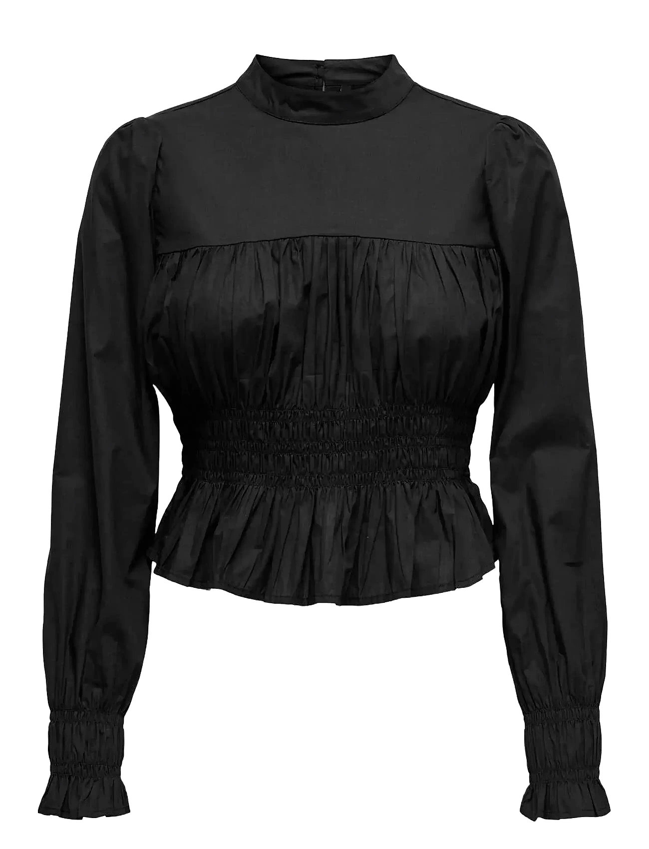 Onlella L/S O-Neck Smock Top Ptm Black ONLY