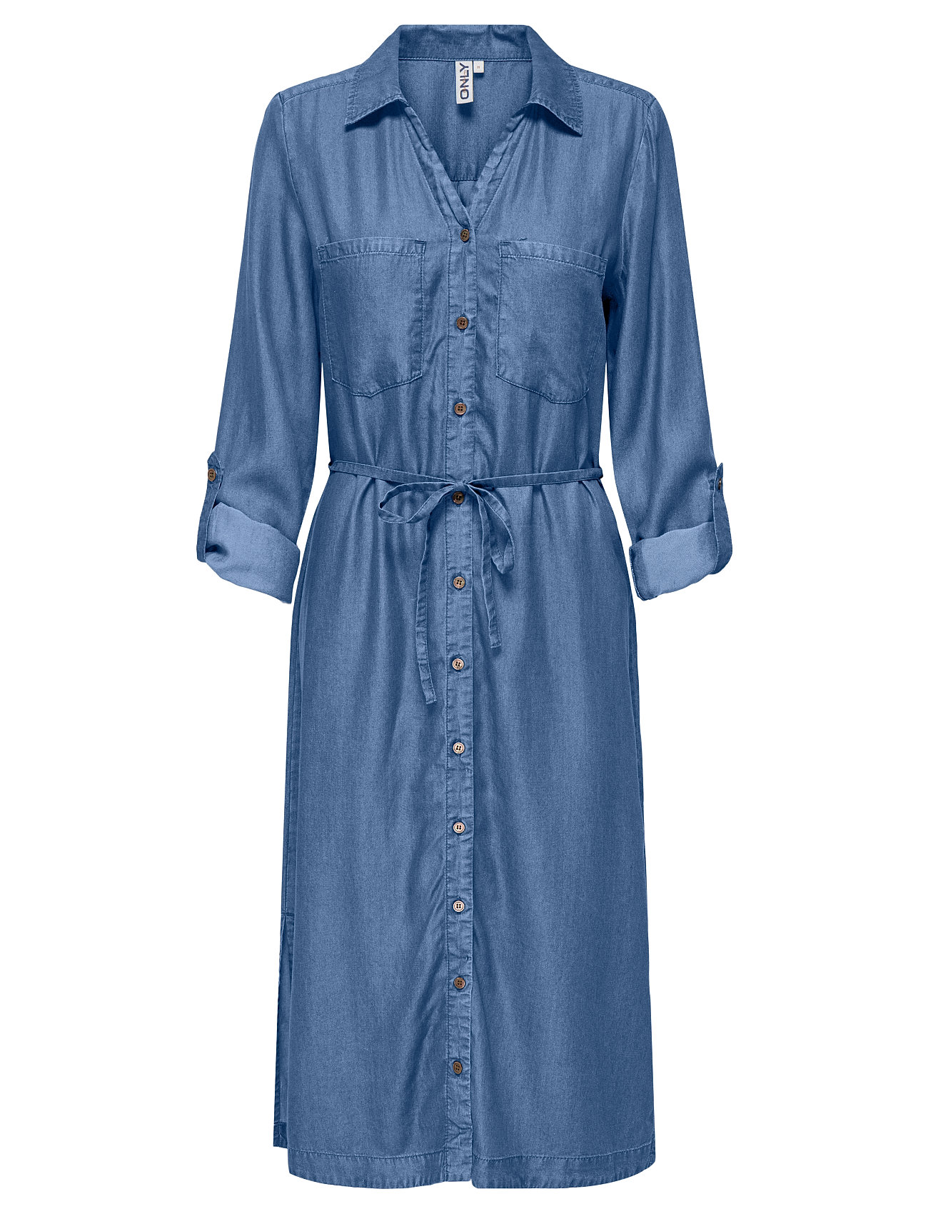 Onlcharis Life Ls Bel Shirt Dress Cc Wvn Knelang Kjole Blue ONLY