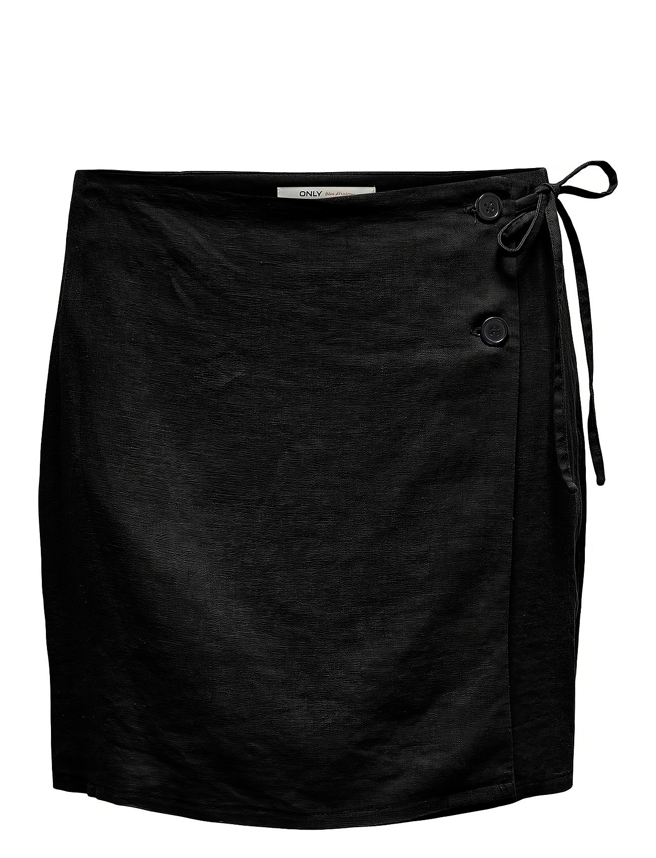 Onlcaro Mw Wrap Linen Bl Skirt Cc Pnt Skirts Short Skirts Black ONLY