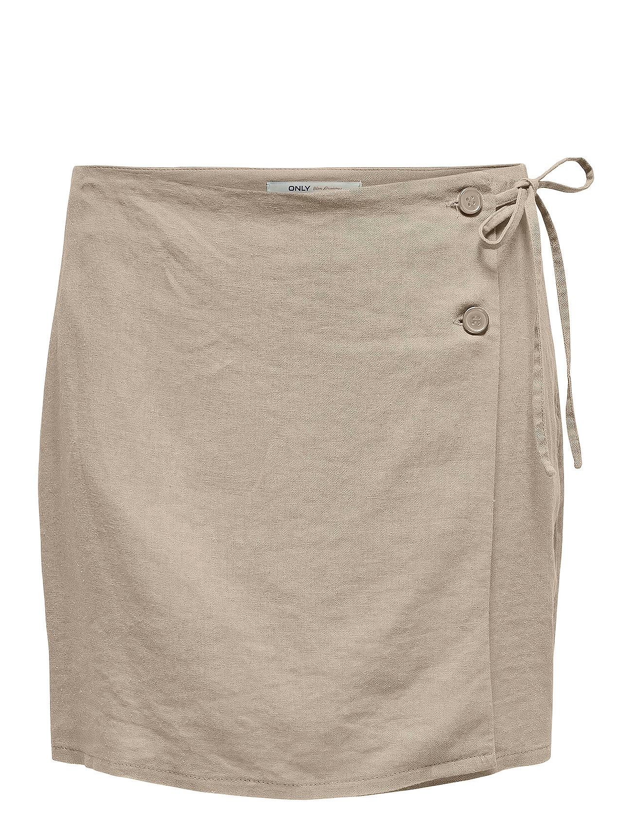 Onlcaro Mw Wrap Linen Bl Skirt Cc Pnt Skirts Short Skirts Beige ONLY
