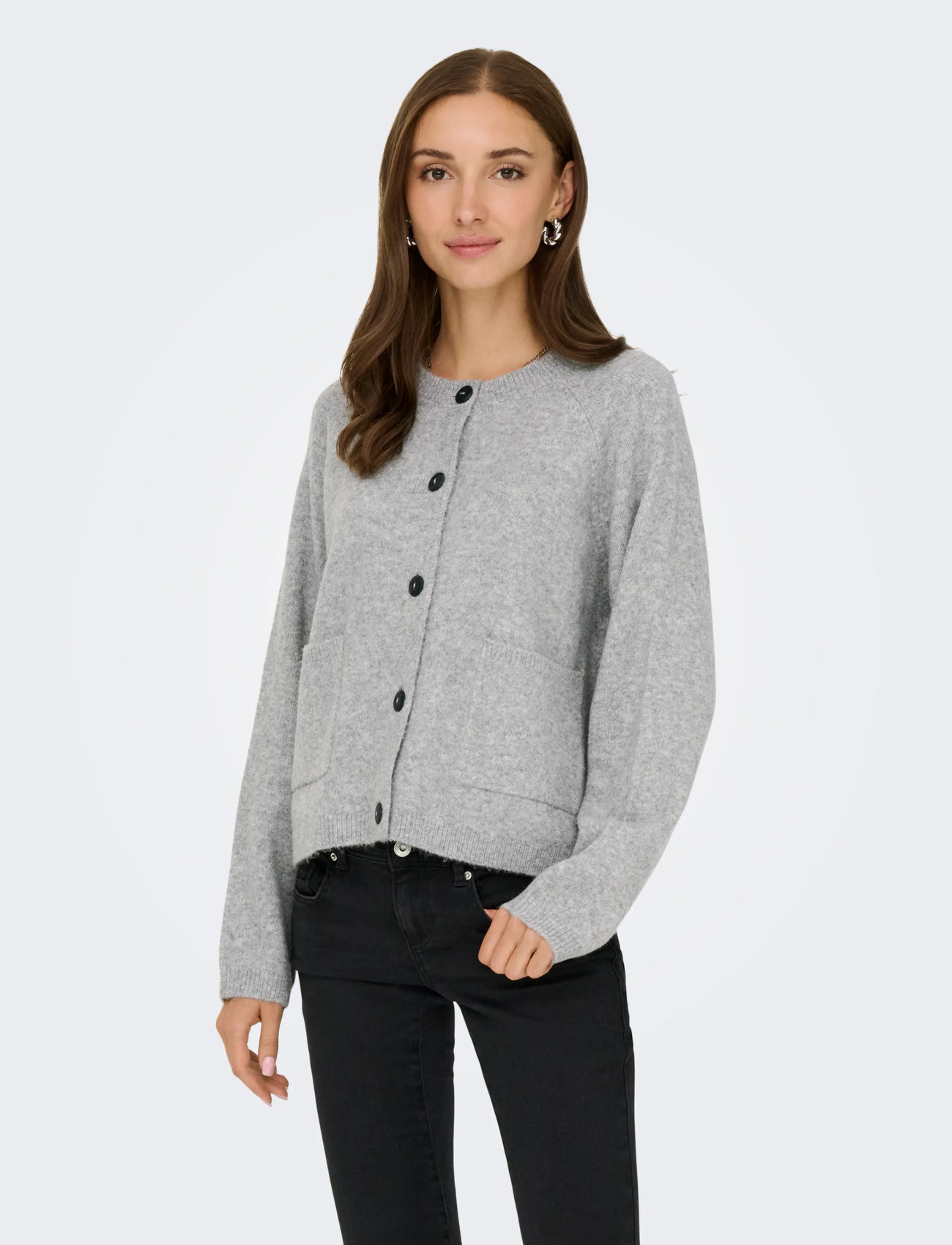 ONLY Onlpiemonte L/S Cardigan Knt Noos, XS, Grey, Strik > Cardigans, Dame