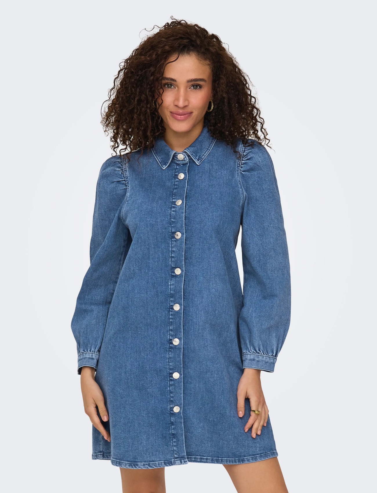 ONLY Onlalma L/S Dress Dnm Cro, XS, Blue, Kjoler > Kort Kjole, Dame