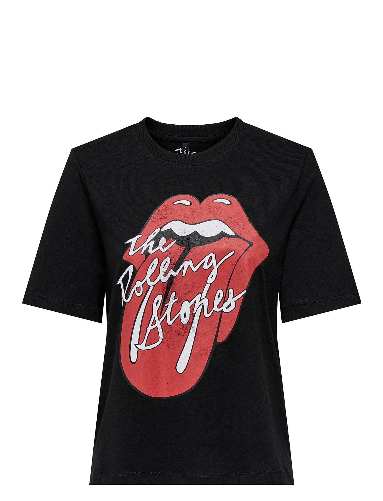 ONLY Onlrolling Stones Life S/S Oberteil Box Jrs Schwarz - XS - Damen