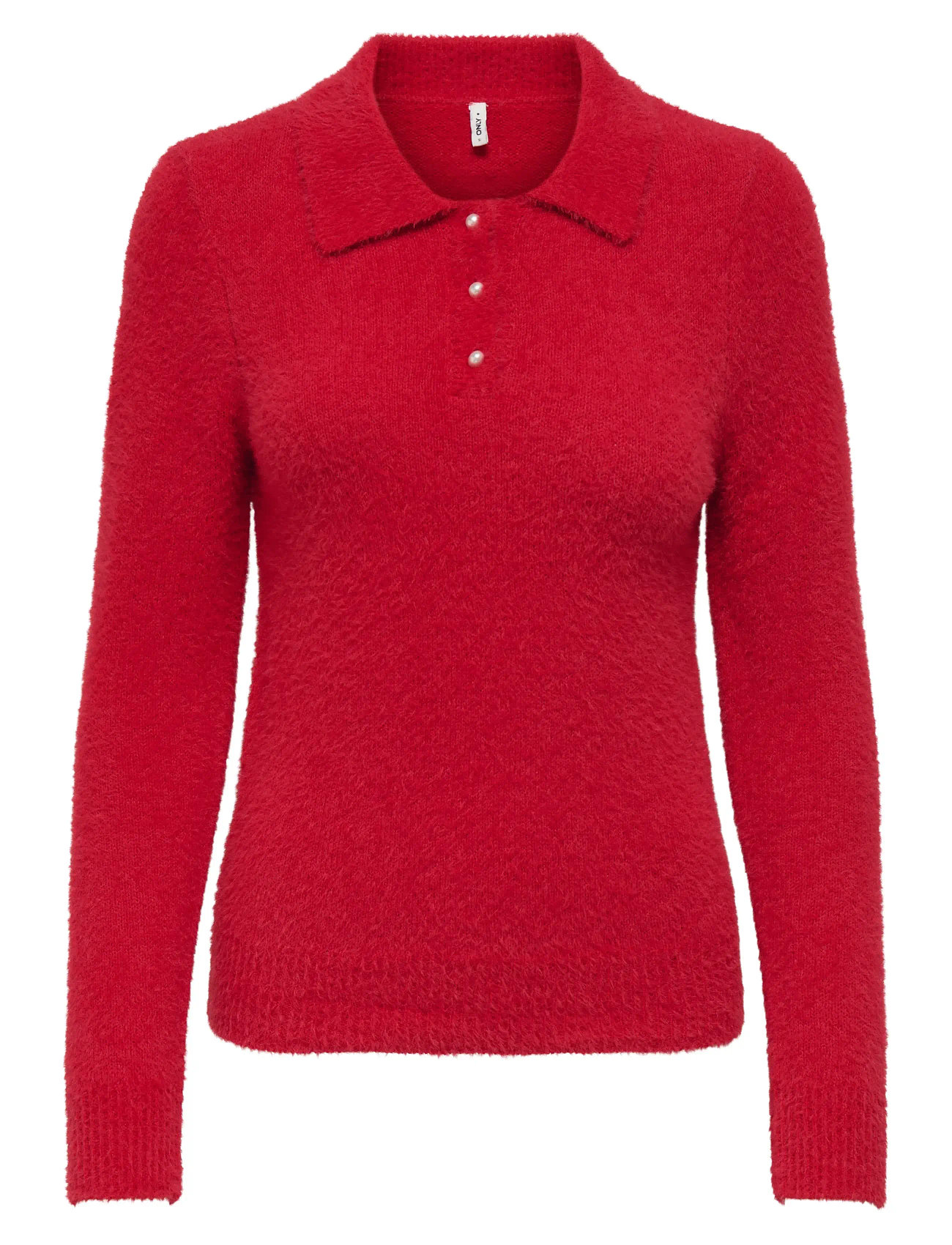 ONLY Onlpetra Ls Polo Bling Cc Knt Rot - XS - Damen