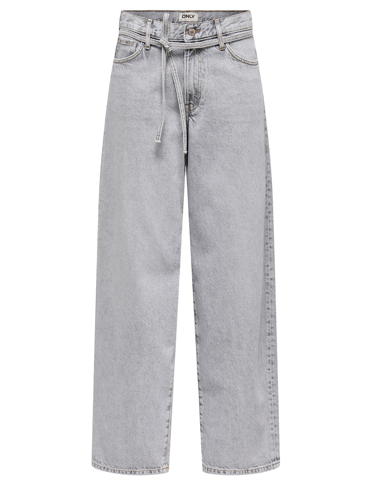 ONLY Onlgianna Mw Str Jeans Lg Bleach Dot Grau - 28x32 - Damen