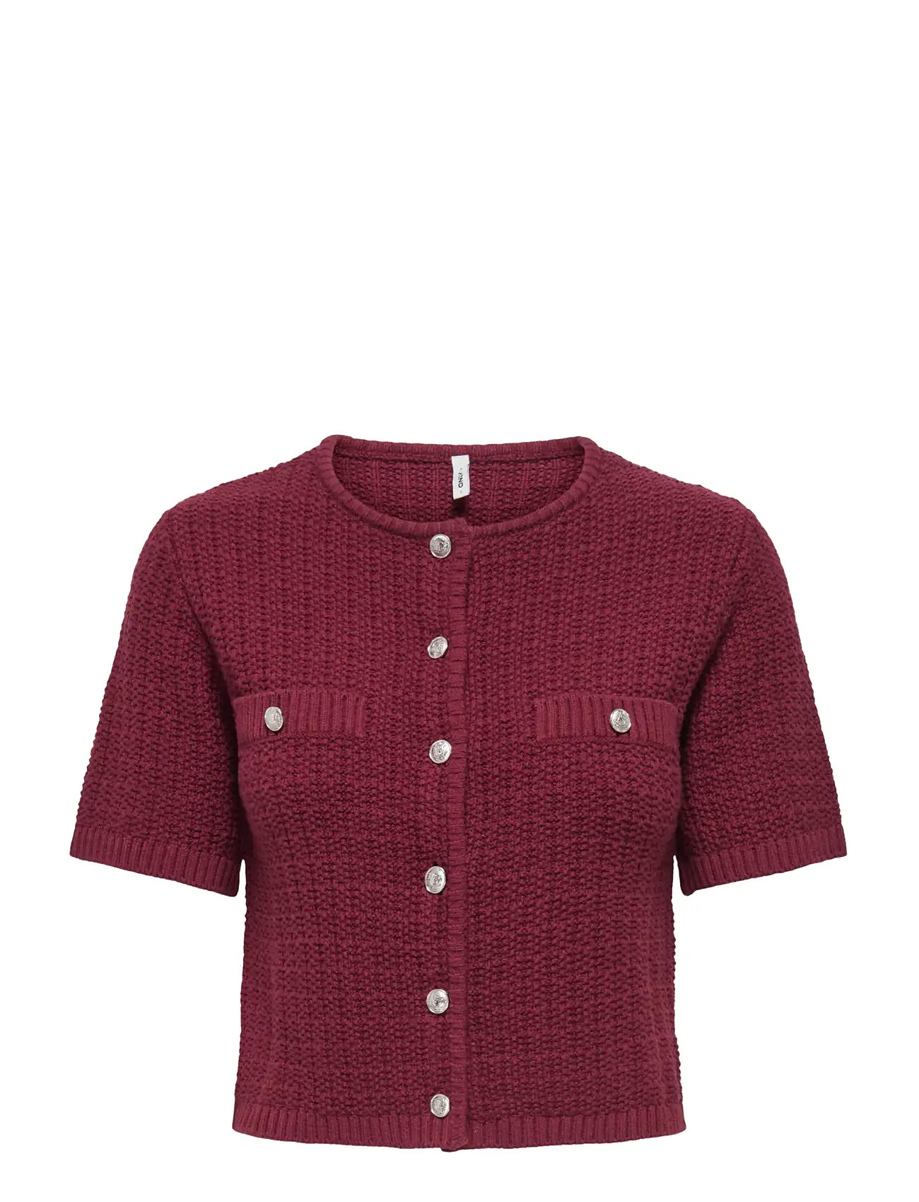 ONLY Onlkiel S/S Button Card Knt Moch Rot - L - Damen