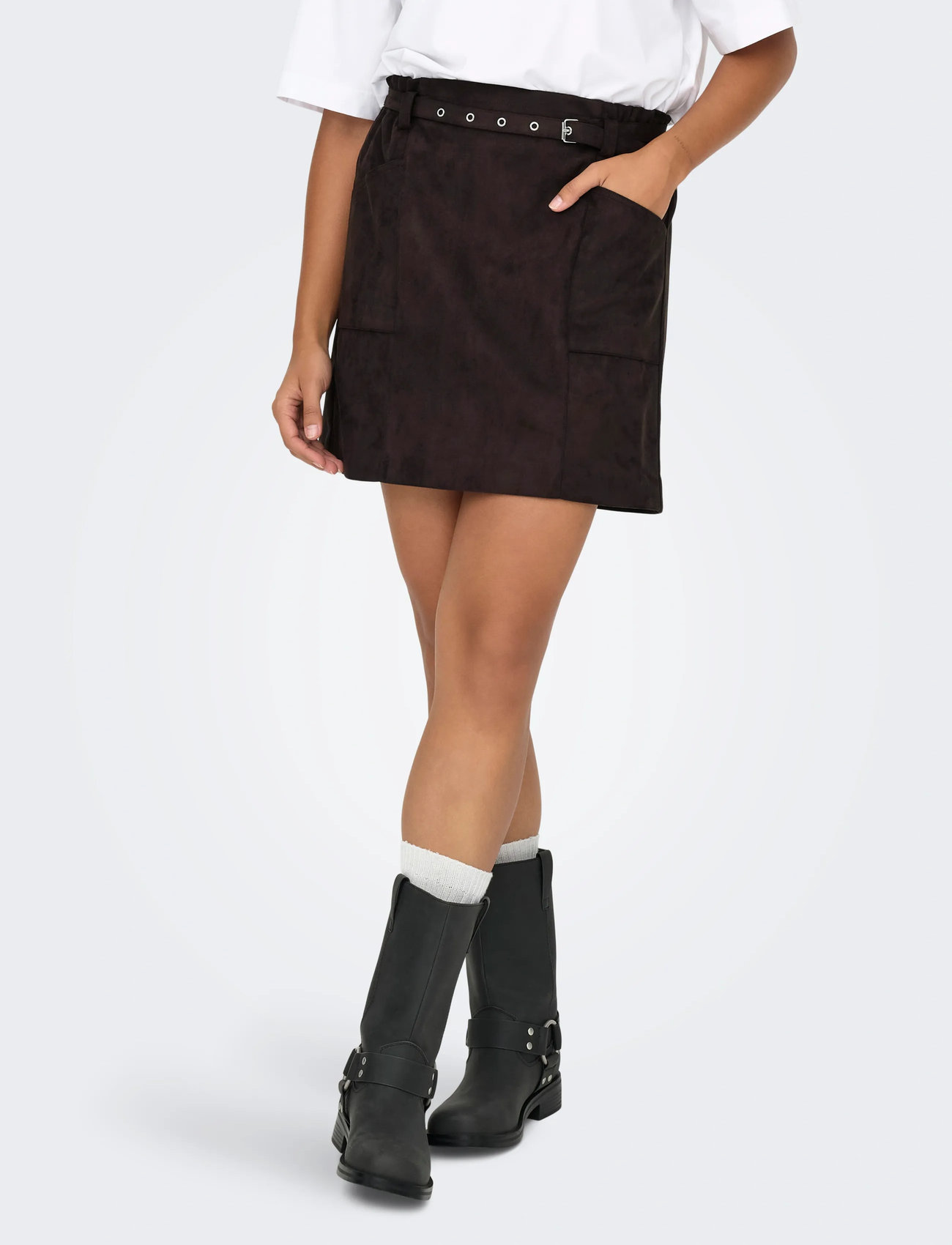 Short En Faux Daim ONLY Onlina Life HW - Taille Haute, Style Décontracté Pour Femme - Automne - 5