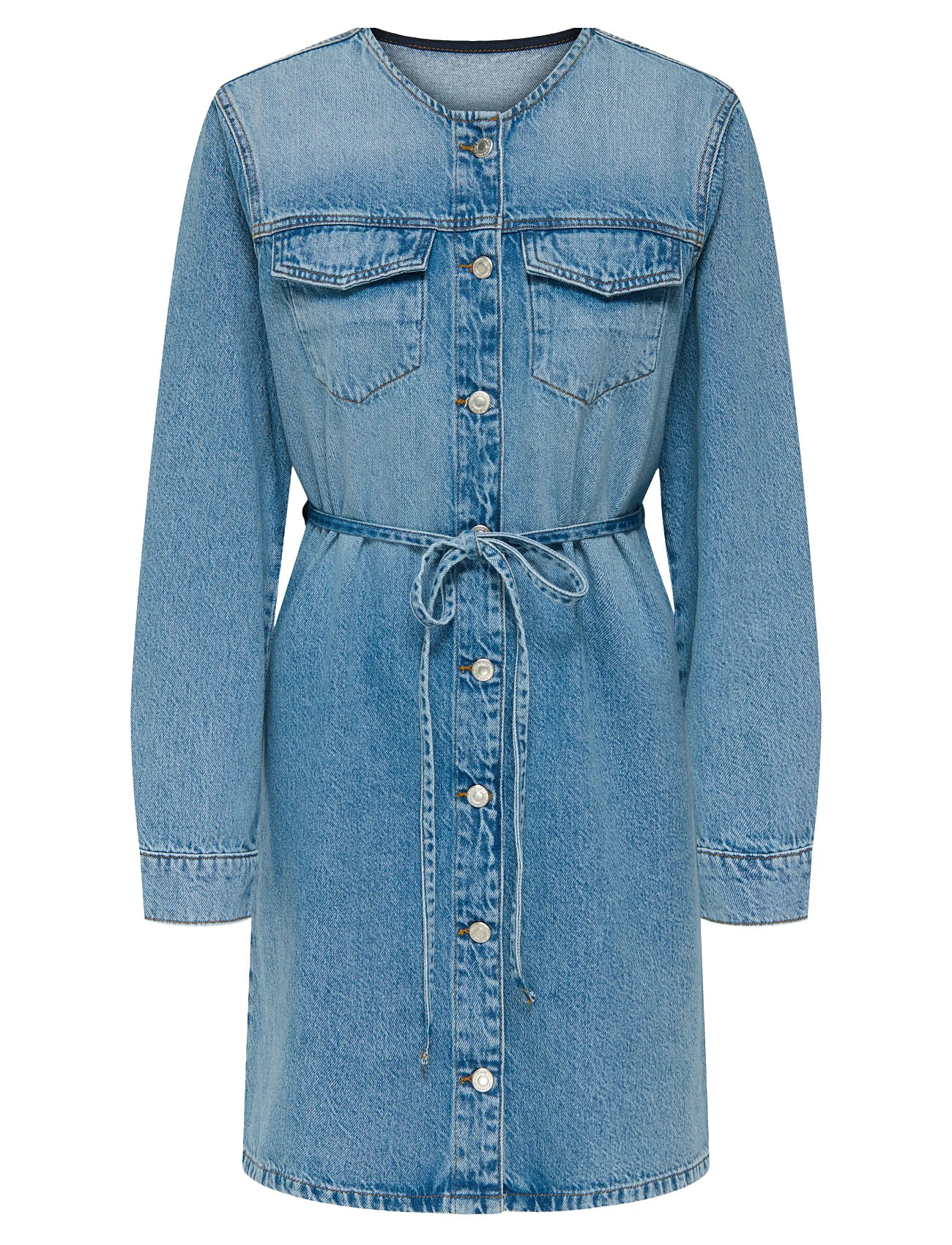 Onlminnie No Collar Belt Denm Dress Kort Kjole Blue ONLY