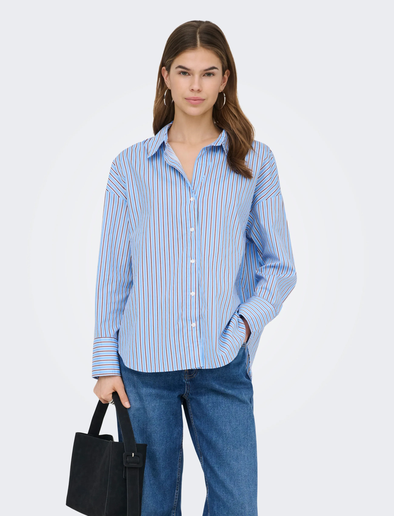 ONLY Onloregon Nano Ls Shirt Wvn, S, Blue, Skjorter > Langærmede, Dame