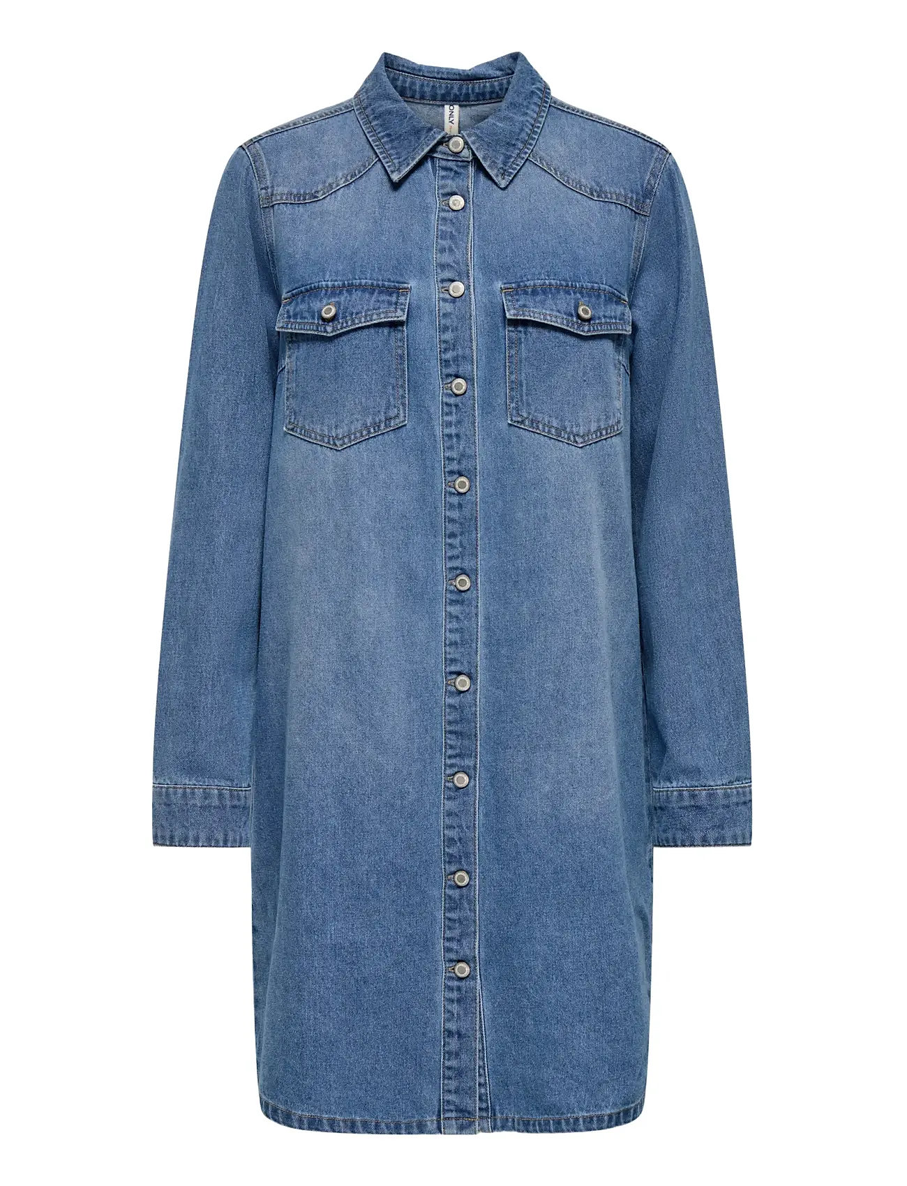 ONLY Onllisa L/S Dnm Dress Gua, L, Blue, Kjoler > Kort Kjole, Dame