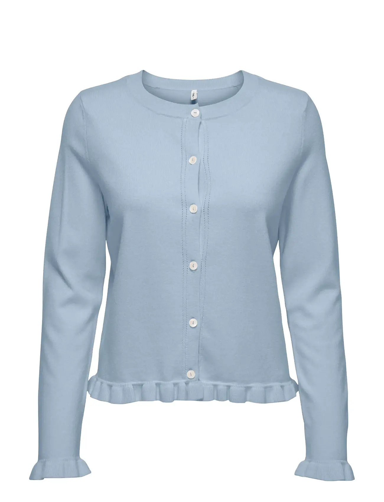 ONLY Onlcinderel Ls Frill Cardigan Ex Knt, L, Blue, Strik > Cardigans, Dame
