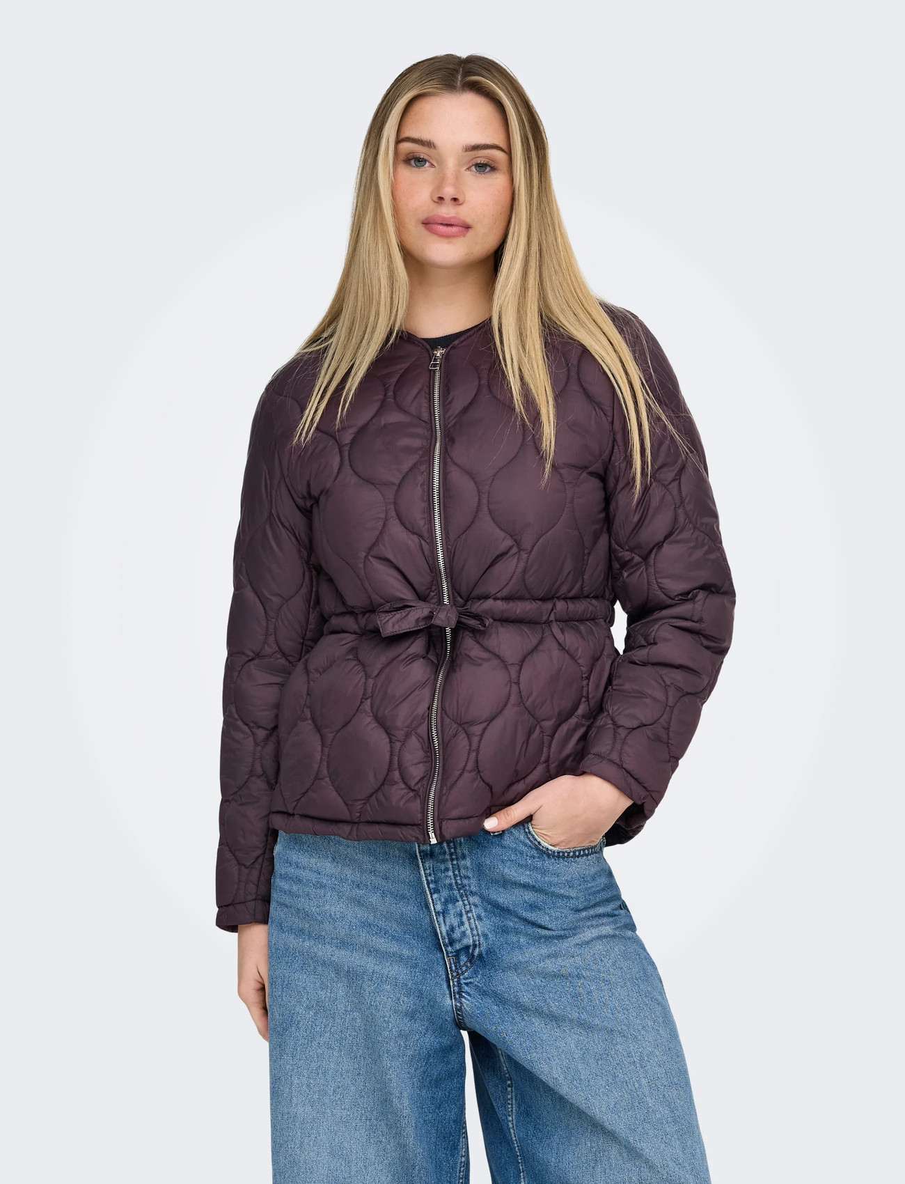 ONLY Onlamara Quilted Jacket Otw, XL, Burgundy, Jakker > Vatteret Jakke, Dame