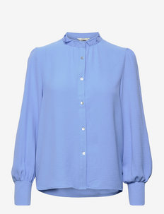 ONLMETTE TINA L/S FRILL SHIRT WVN - long sleeved blouses - ultramarine