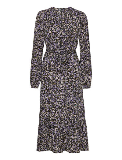 ONLY Onlnova Lux L/s Amy Long Dress Aop Wvn - Midi dresses - Boozt.com