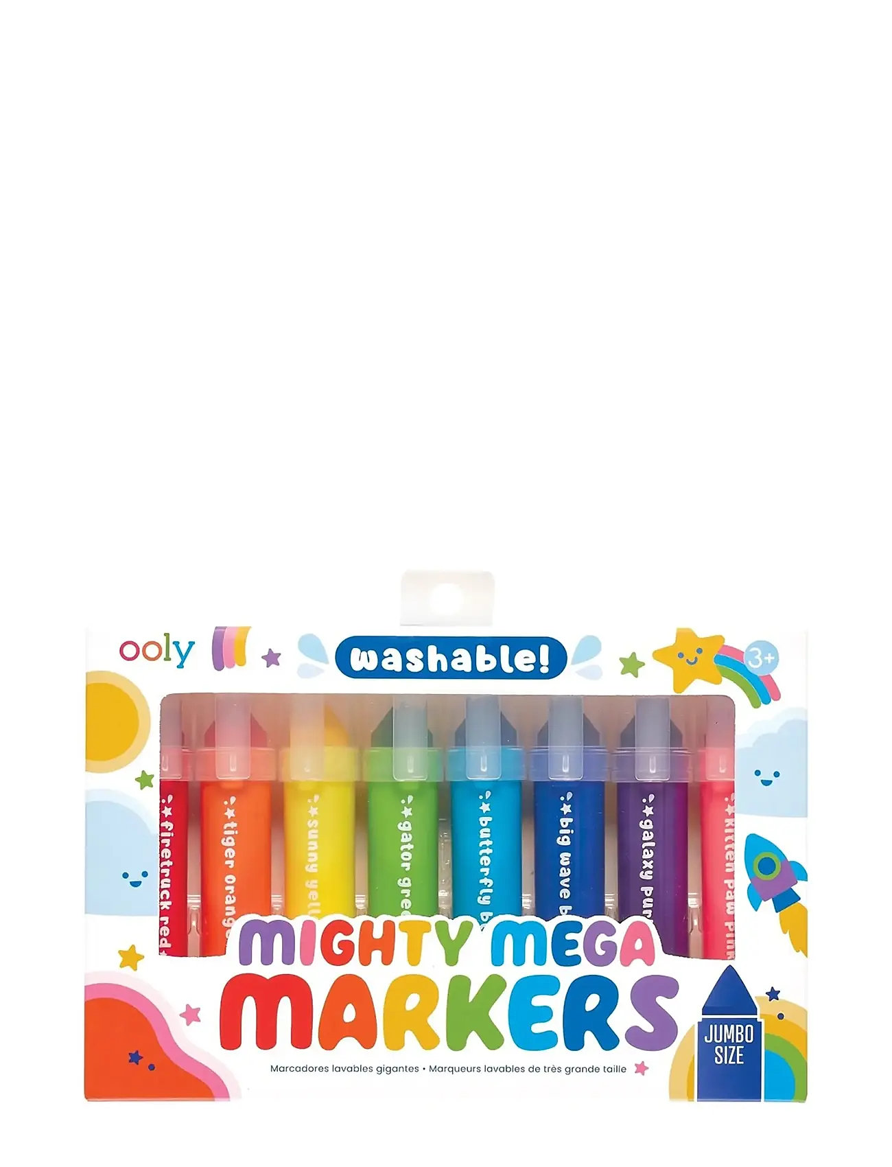 Ooly Mega Markers 8 Pcs - Washable, One Size, Multi/patterned, Drawing > Pencils, Børn