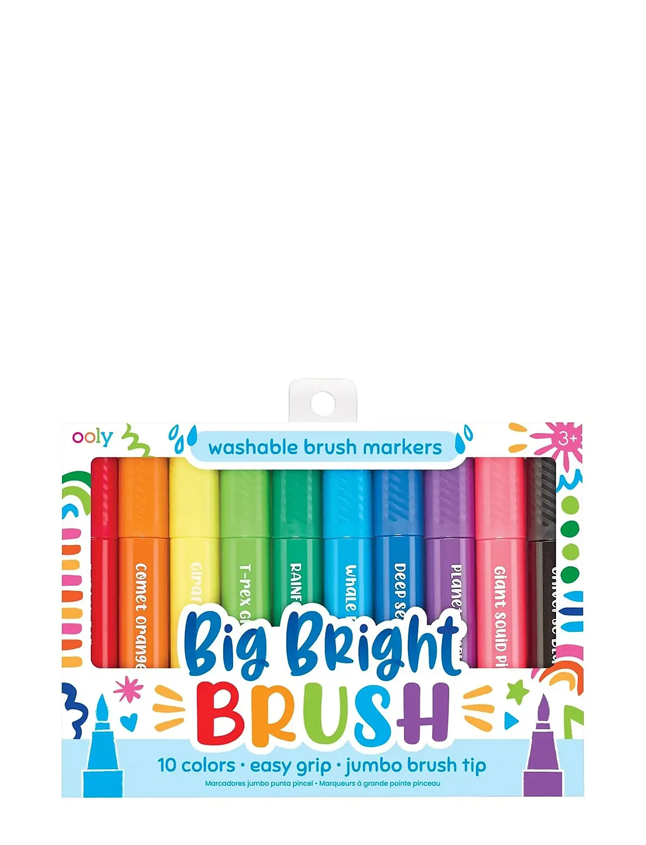 Ooly Jumbo Brush Markers 10 Pcs - Washable - Big Bright, One Size, Multi/patterned, Drawing > Pencils, Børn
