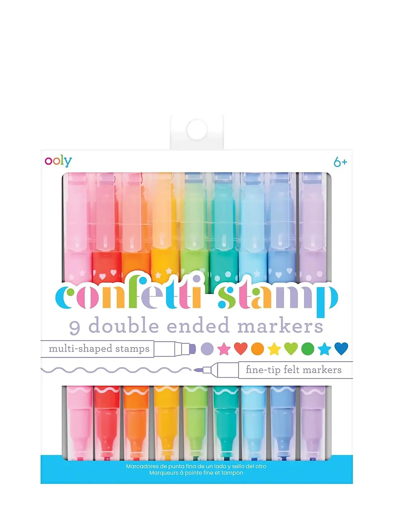 Ooly Markers With Stamp 9 Pcs - Confetti, One Size, Multi/patterned, Drawing > Pencils, Børn