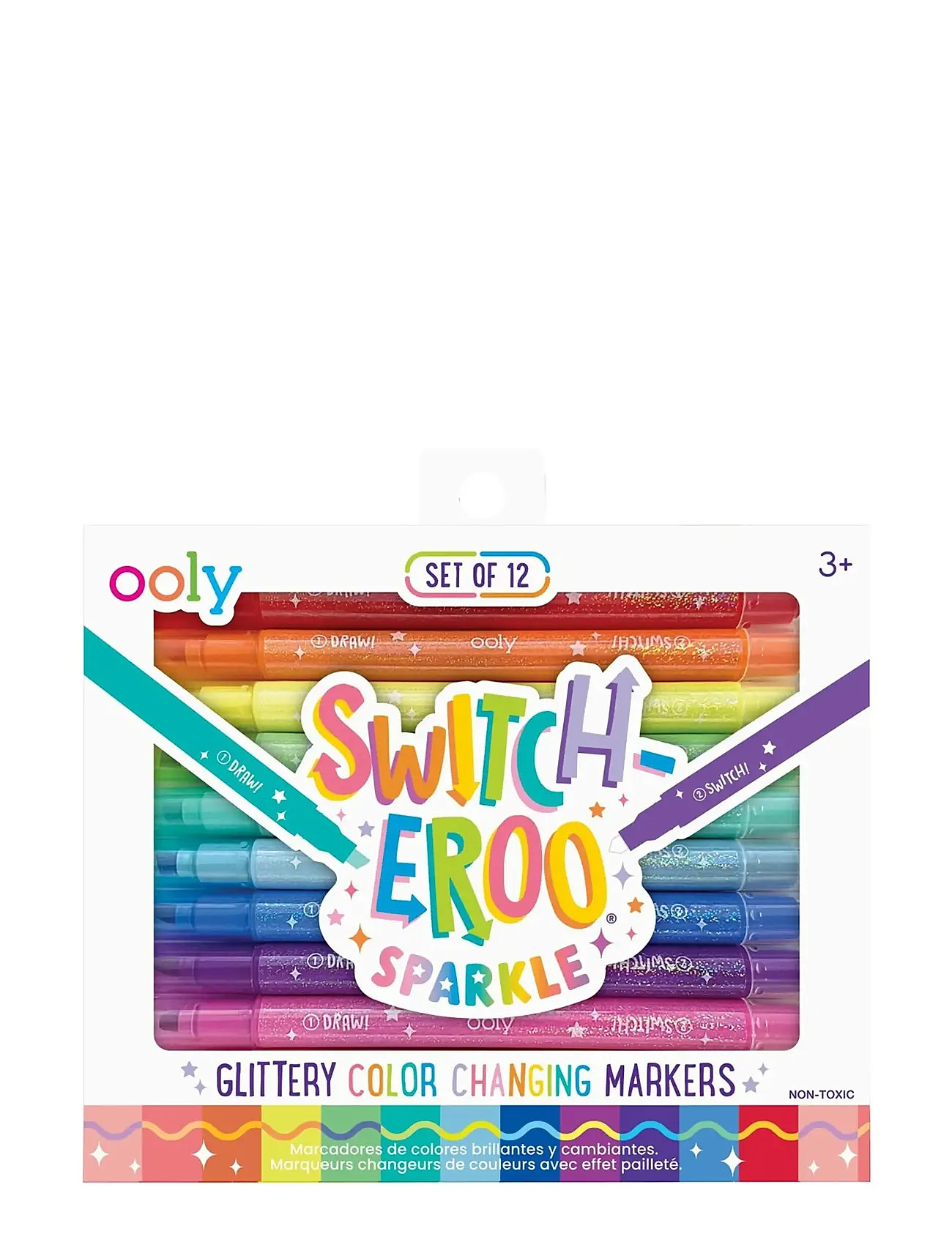 Ooly Magic Markers 12 Pcs - Glitter Switch-Eroo, One Size, Multi/patterned, Drawing > Pencils, Børn