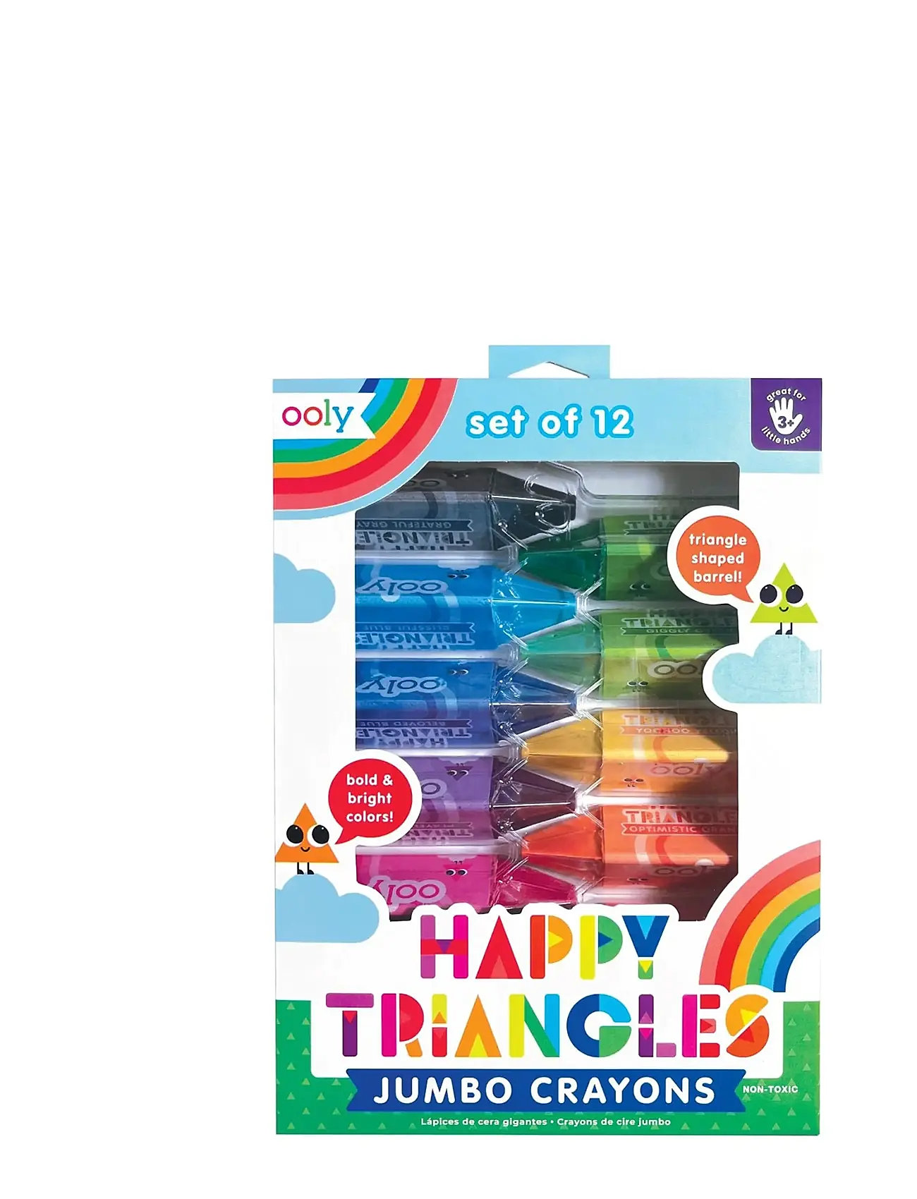 Ooly Jumbo Crayons 12 Pcs - Happy Triangles, One Size, Multi/patterned, Drawing > Pencils, Børn