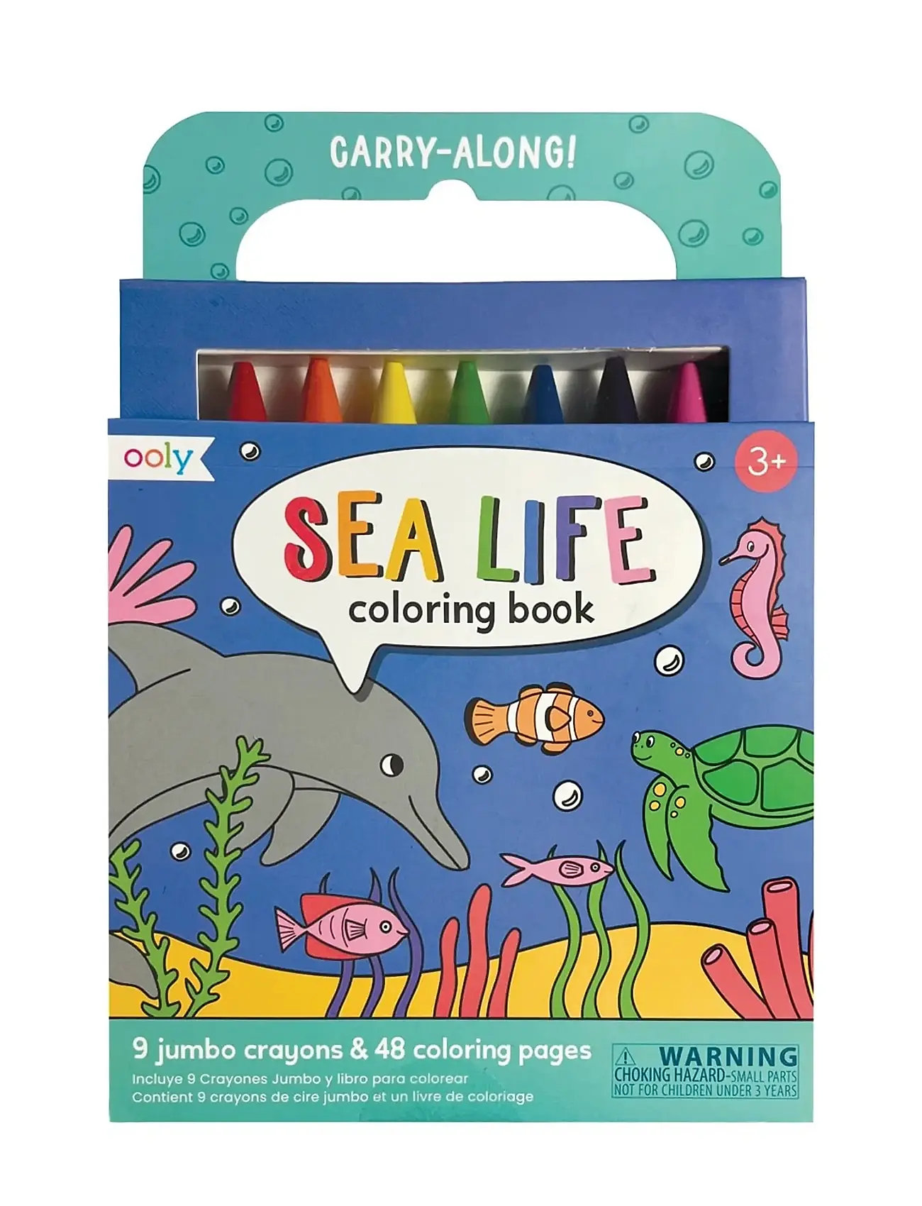 Ooly Crayons And Colouring Book - Sea Life - Carry Along, One Size, Multi/patterned, Drawing > Pencils, Børn