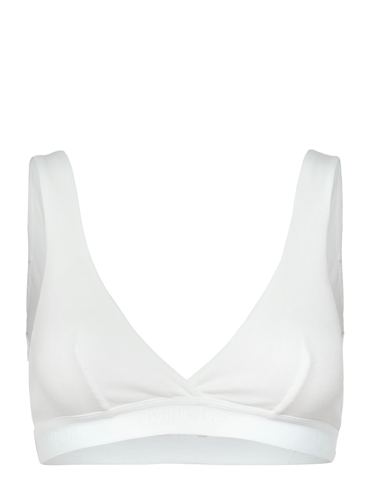 ORGANIC BASICS Core Rib Plunge Bralette Weiß - L - Damen