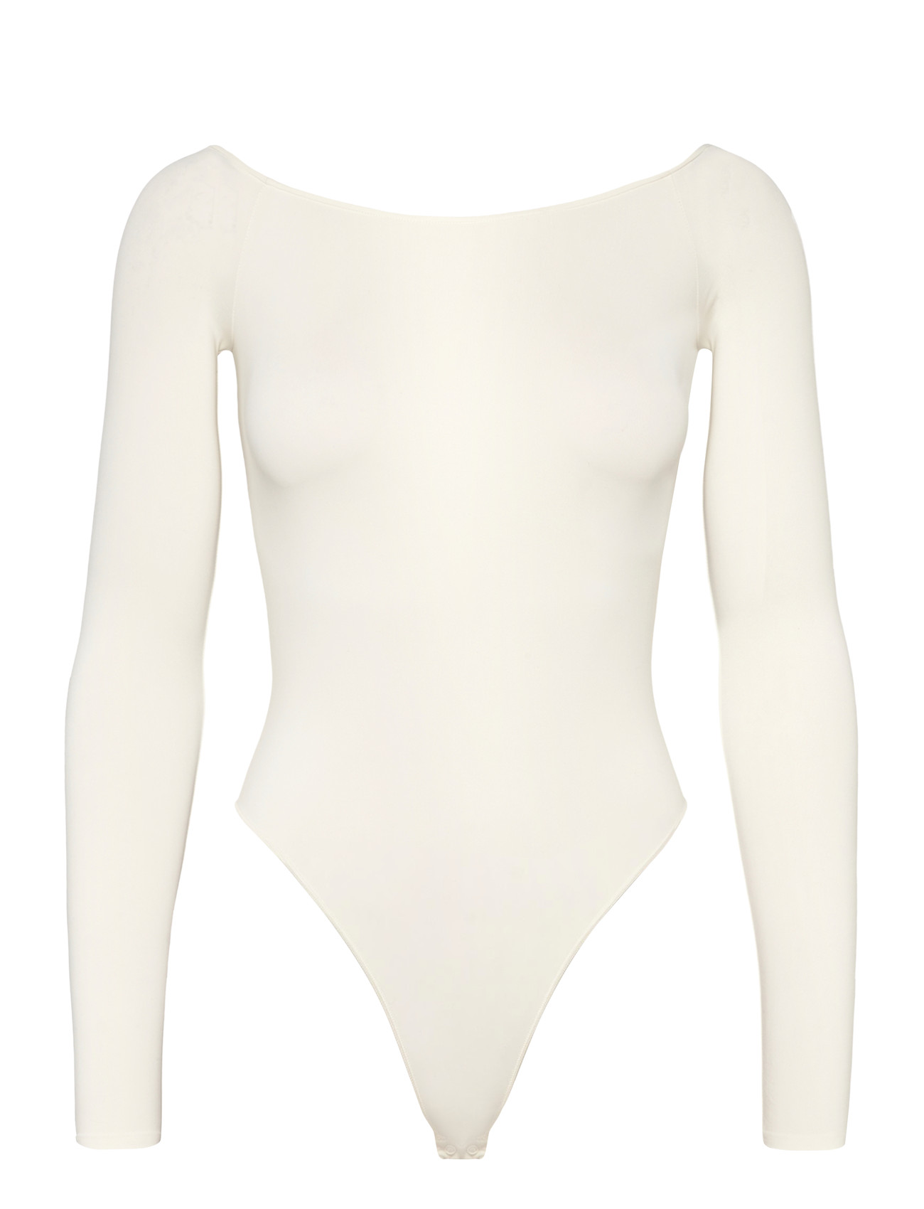 ORGANIC BASICS Smooth Off-Schulter Bodysuit Cream - M - Damen