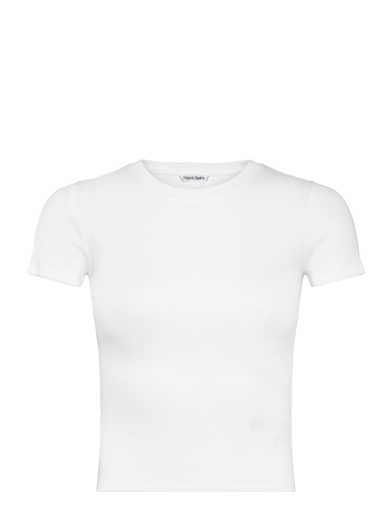 Organic Basics Core Rib Tee, S, White, T-Shirts & Toppe > Kortærmede, Dame
