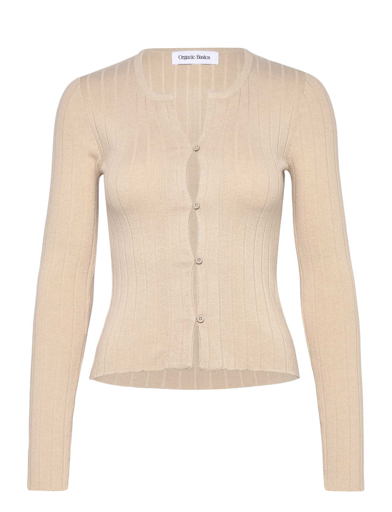 ORGANIC BASICS Soft Knit Rib Cardigan Beige - M - Damen