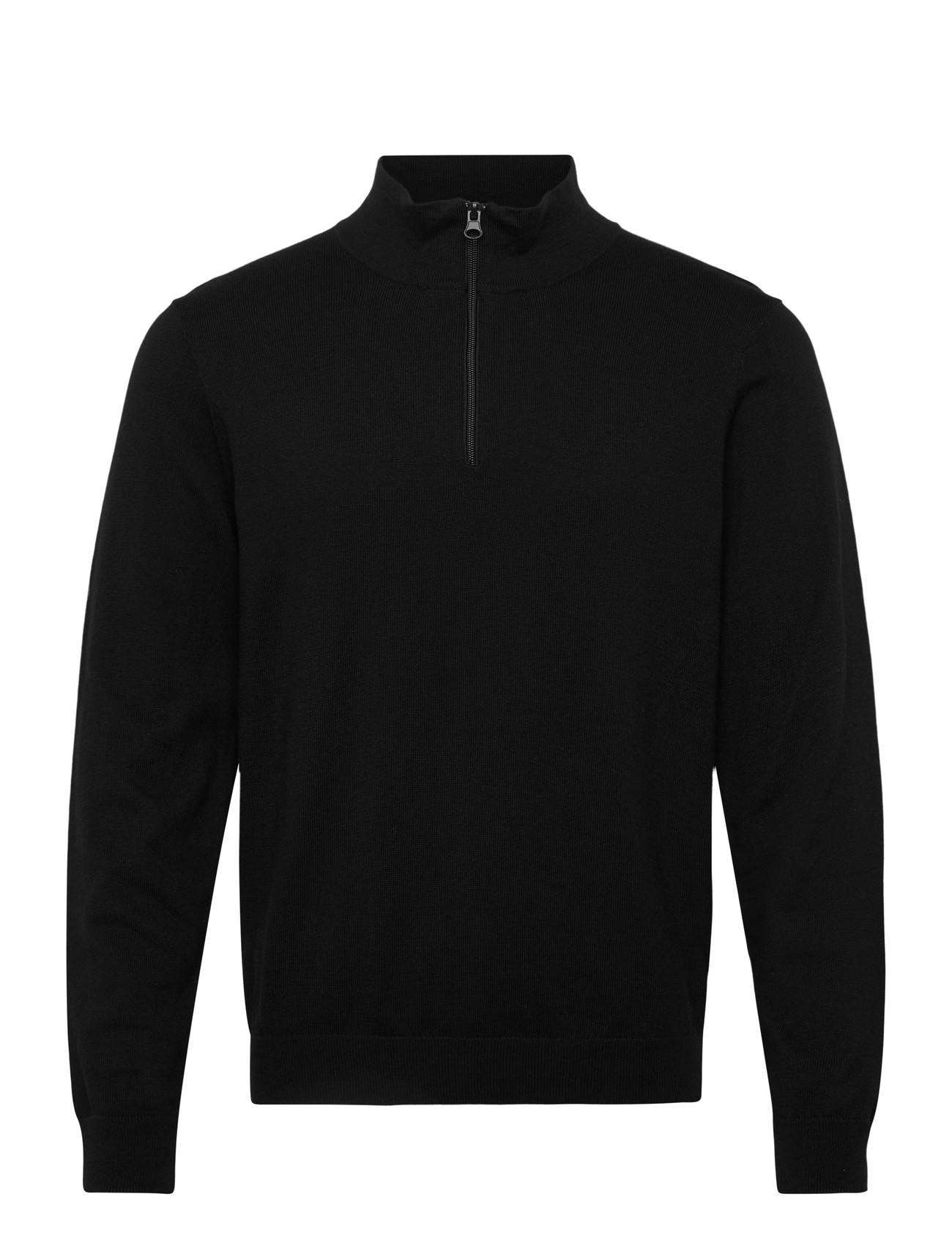 ORGANIC BASICS Soft Knit Half Zip Pullover Schwarz - XL - Herren