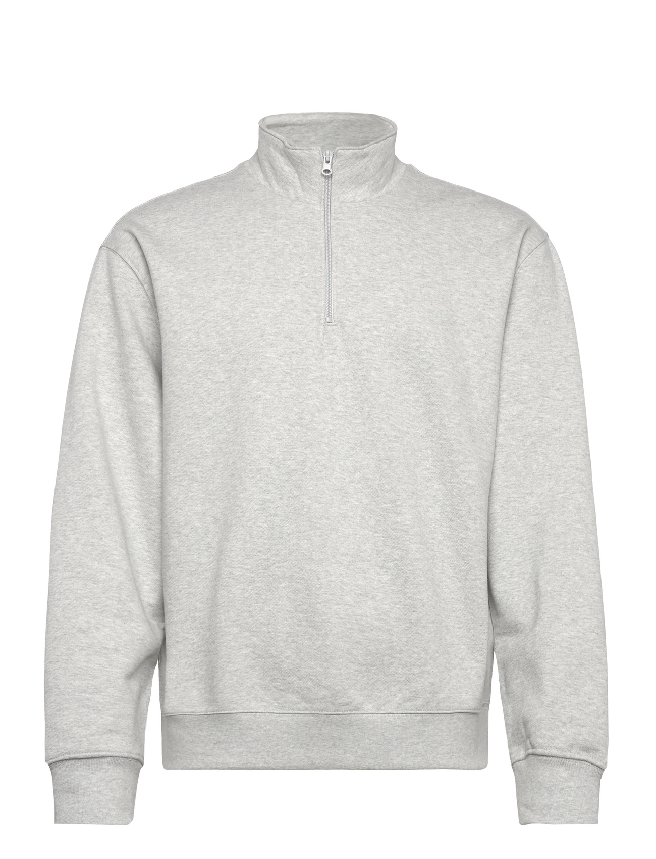 ORGANIC BASICS Weekend Half Zip Sweatshirt Grau - M - Herren