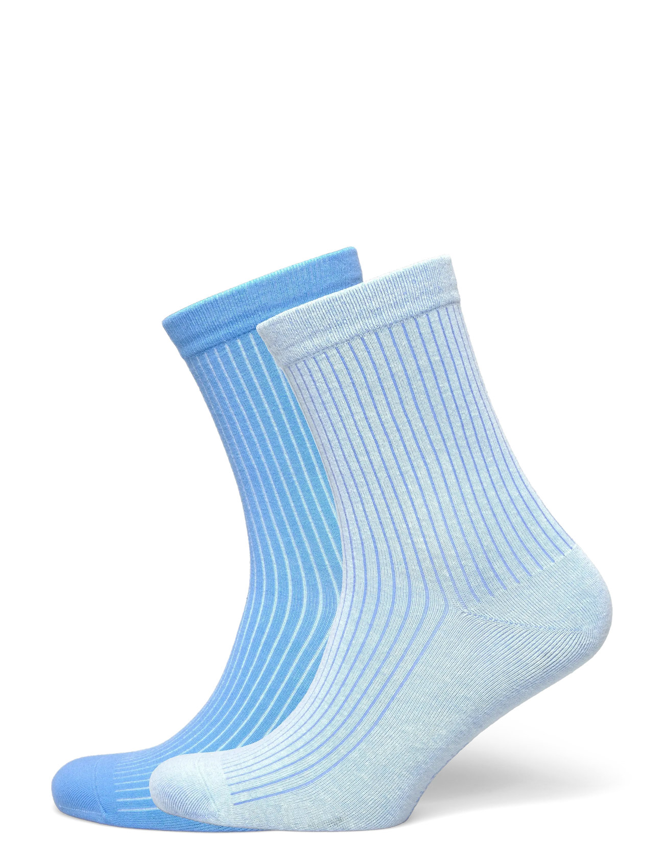 Organic Basics Core Rib Contrast Socks 2-Pack, 43-46, Blue, Sokker > Almindelige Sokker, Dame